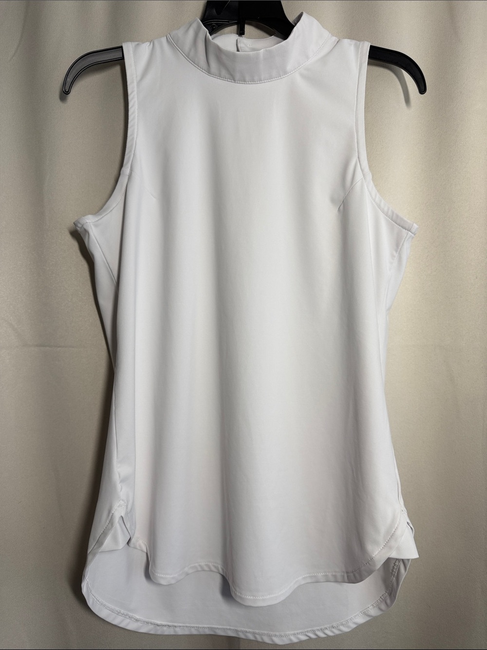 Peter Millar Women’s Mock Neck Sleeveless Button Back White Golf Top UPF 50+ S